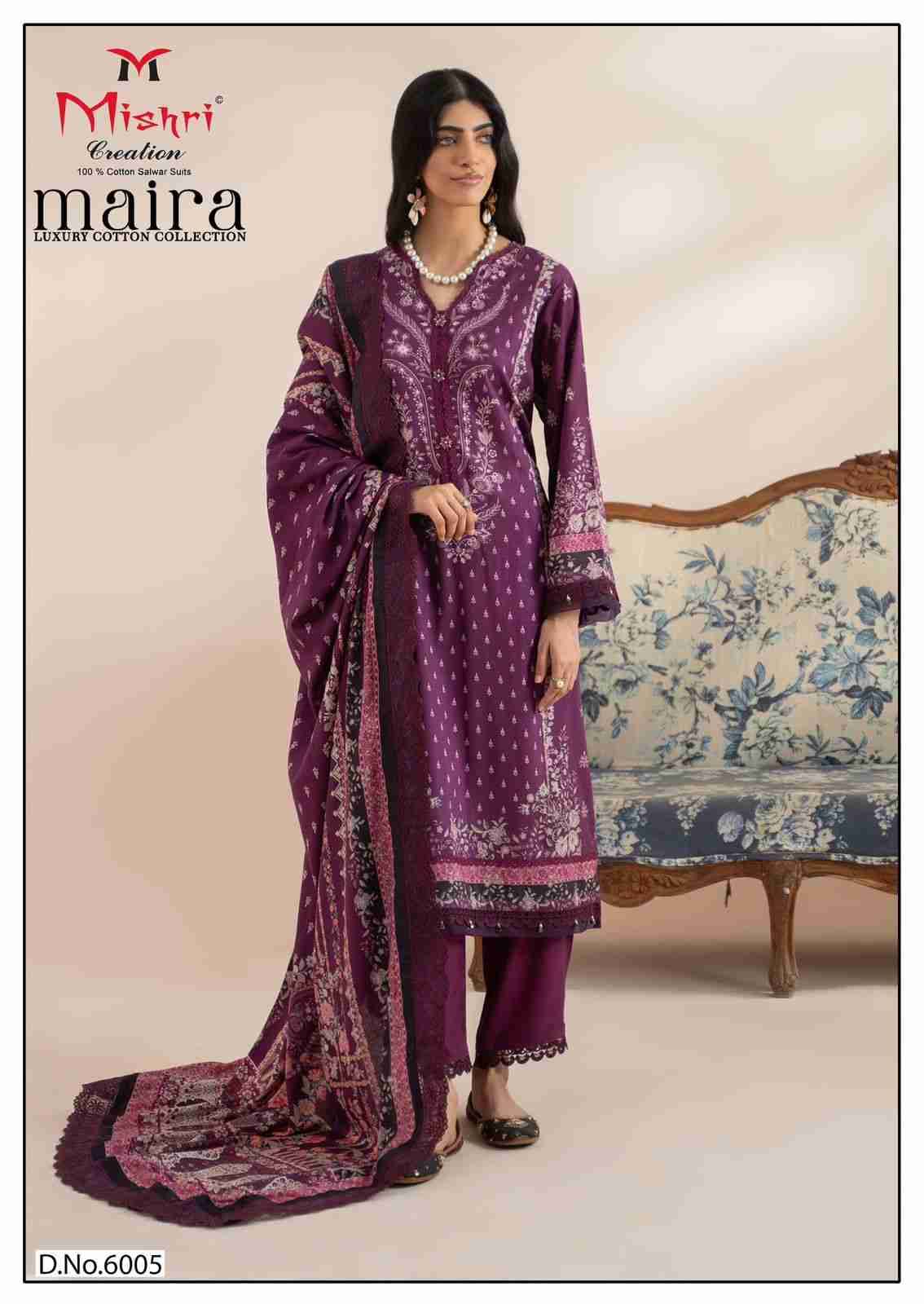 Maira By Mishri 6001 To 6006 Series Beautiful Suits Stylish Colorful Fancy Casual Wear & Ethnic Wear Heavy Cotton Print Dresses At Wholesale Price