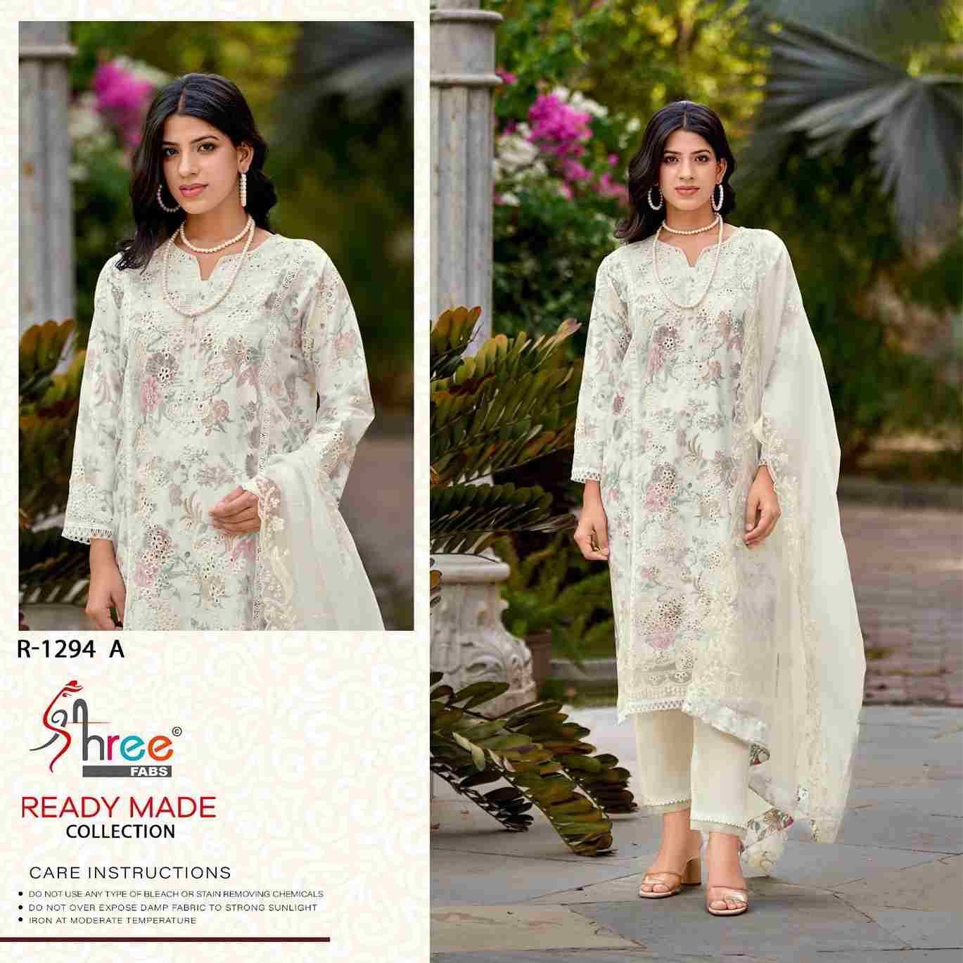 Shree Fabs Hit Design R-1294 Colours By Shree Fabs R-1294-A To R-1294-D Series Beautiful Pakistani Suits Stylish Fancy Colorful Party Wear & Occasional Wear Organza Embroidered Dresses At Wholesale Price