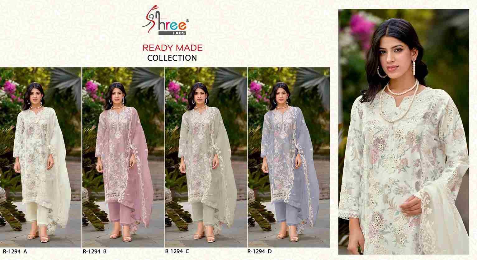 Shree Fabs Hit Design R-1294 Colours By Shree Fabs R-1294-A To R-1294-D Series Beautiful Pakistani Suits Stylish Fancy Colorful Party Wear & Occasional Wear Organza Embroidered Dresses At Wholesale Price