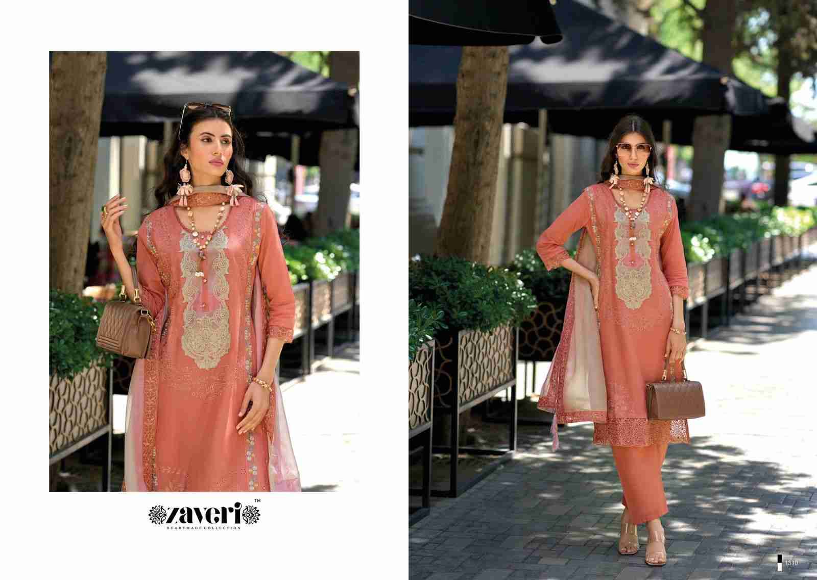 Premium Vol-1 By Zaveri 1309 To 1310 Series Designer Festive Suits Collection Beautiful Stylish Fancy Colorful Party Wear & Occasional Wear Cotton Dresses At Wholesale Price