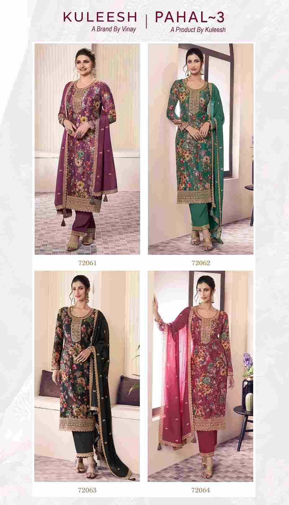 Pahal Vol-3 By Vinay Fashion 72061 To 72064 Series Designer Festive Suits Collection Beautiful Stylish Fancy Colorful Party Wear & Occasional Wear Chinnon Dresses At Wholesale Price