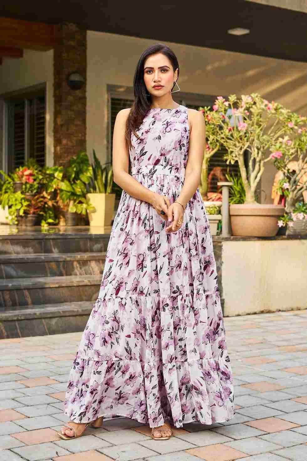 Elegance By Chansi Trendz 163 To 169 Series Designer Stylish Fancy Colorful Beautiful Party Wear & Ethnic Wear Collection Georgette Gown At Wholesale Price