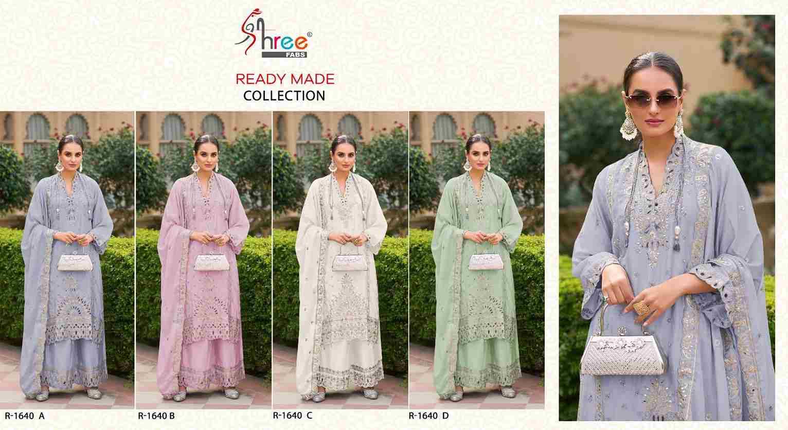 Shree Fabs Hit Design R-1640 Colours By Shree Fabs R-1640-A To R-1640-D Series Designer Pakistani Suits Beautiful Fancy Stylish Colorful Party Wear & Occasional Wear Pure Chinnon Embroidery Dresses At Wholesale Price