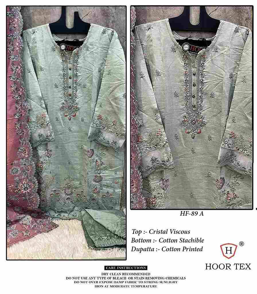 Hoor Tex Hit Design HF-89 Colours By Hoor Tex HF-89-A To HF-89-D Series Designer Festive Pakistani Suits Collection Beautiful Stylish Fancy Colorful Party Wear & Occasional Wear Viscose Embroidered Dresses At Wholesale Price