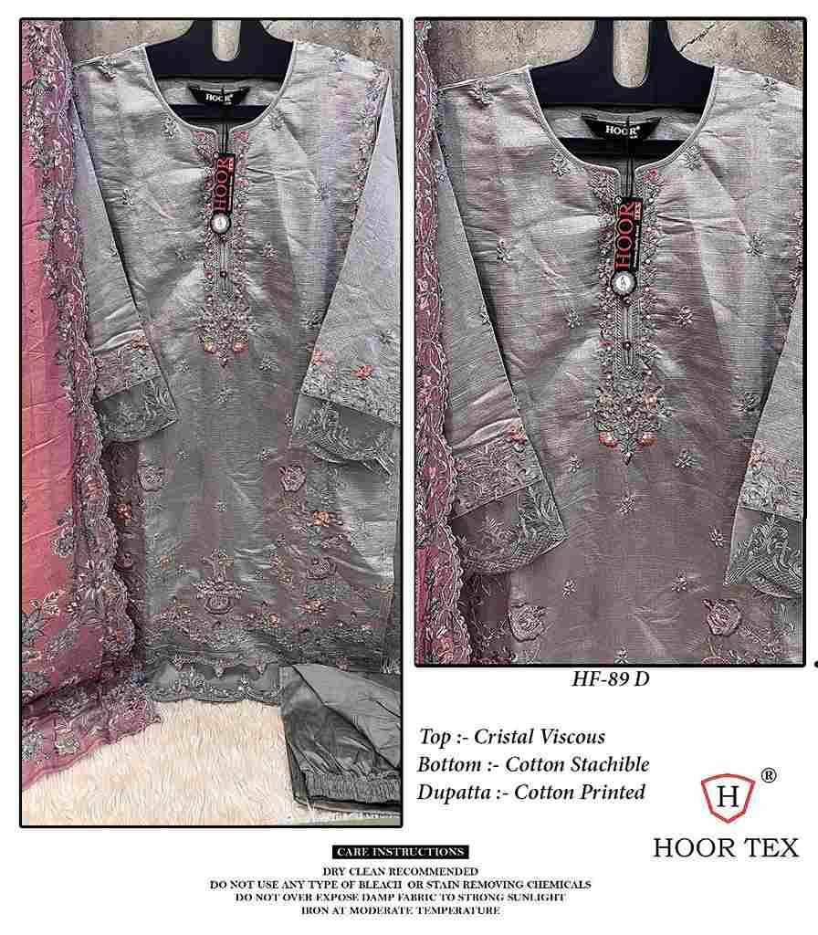 Hoor Tex Hit Design HF-89 Colours By Hoor Tex HF-89-A To HF-89-D Series Designer Festive Pakistani Suits Collection Beautiful Stylish Fancy Colorful Party Wear & Occasional Wear Viscose Embroidered Dresses At Wholesale Price