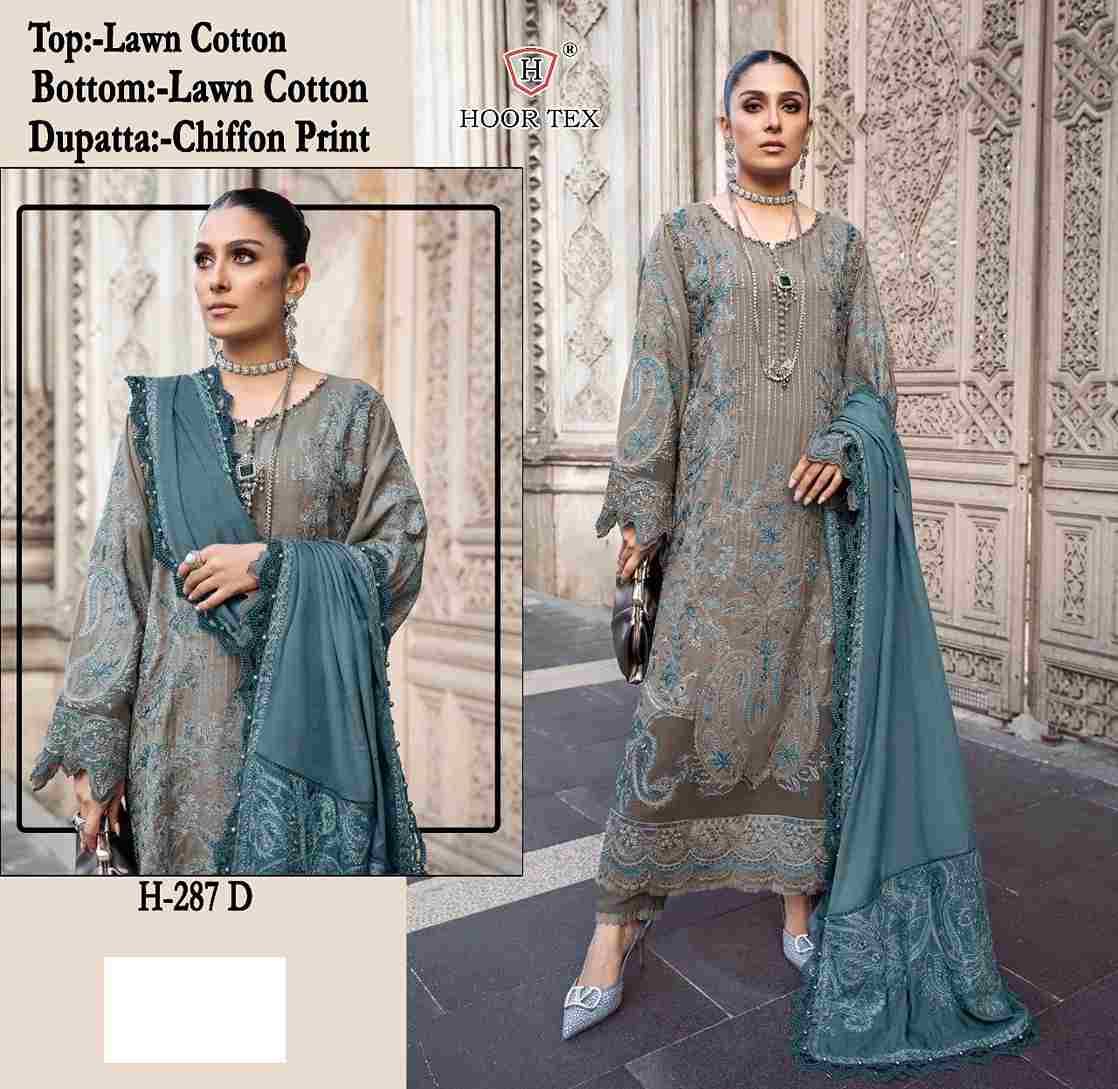 Hoor Tex Hit Design H-287 Colours By Hoor Tex H-287-A To H-287-D Series Designer Festive Pakistani Suits Collection Beautiful Stylish Fancy Colorful Party Wear & Occasional Wear Rayon With Embroidered Dresses At Wholesale Price