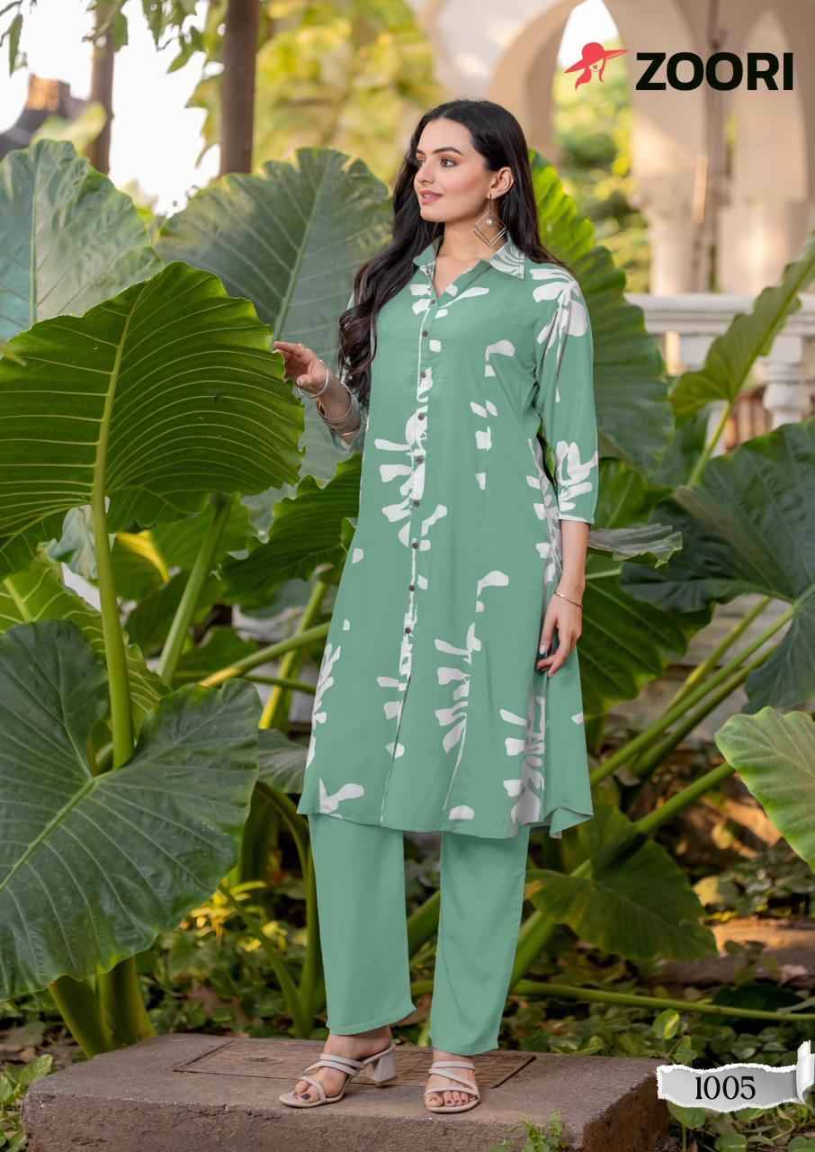 Alexa Vol-2 By Zoori 1005 To 1010 Series Designer Stylish Fancy Colorful Beautiful Party Wear & Ethnic Wear Collection Rayon Print Kurtis With Bottom At Wholesale Price