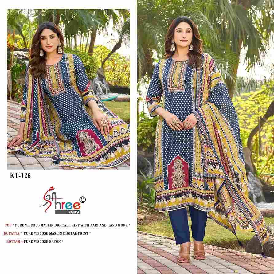 Shree Fabs Hit Design KT-126 Colours By Shree Fabs KT-126 To KT-126-A Series Designer Pakistani Suits Beautiful Fancy Stylish Colorful Party Wear & Occasional Wear Pure Viscose Crepe Embroidery Dresses At Wholesale Price