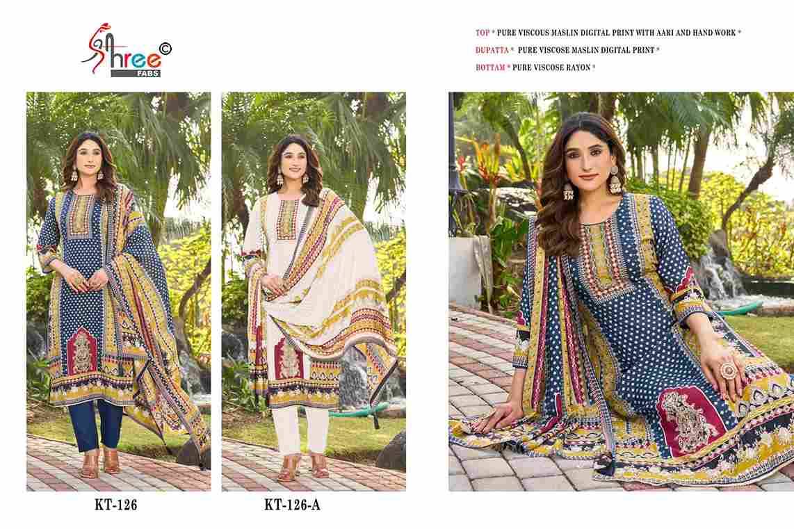 Shree Fabs Hit Design KT-126 Colours By Shree Fabs KT-126 To KT-126-A Series Designer Pakistani Suits Beautiful Fancy Stylish Colorful Party Wear & Occasional Wear Pure Viscose Crepe Embroidery Dresses At Wholesale Price