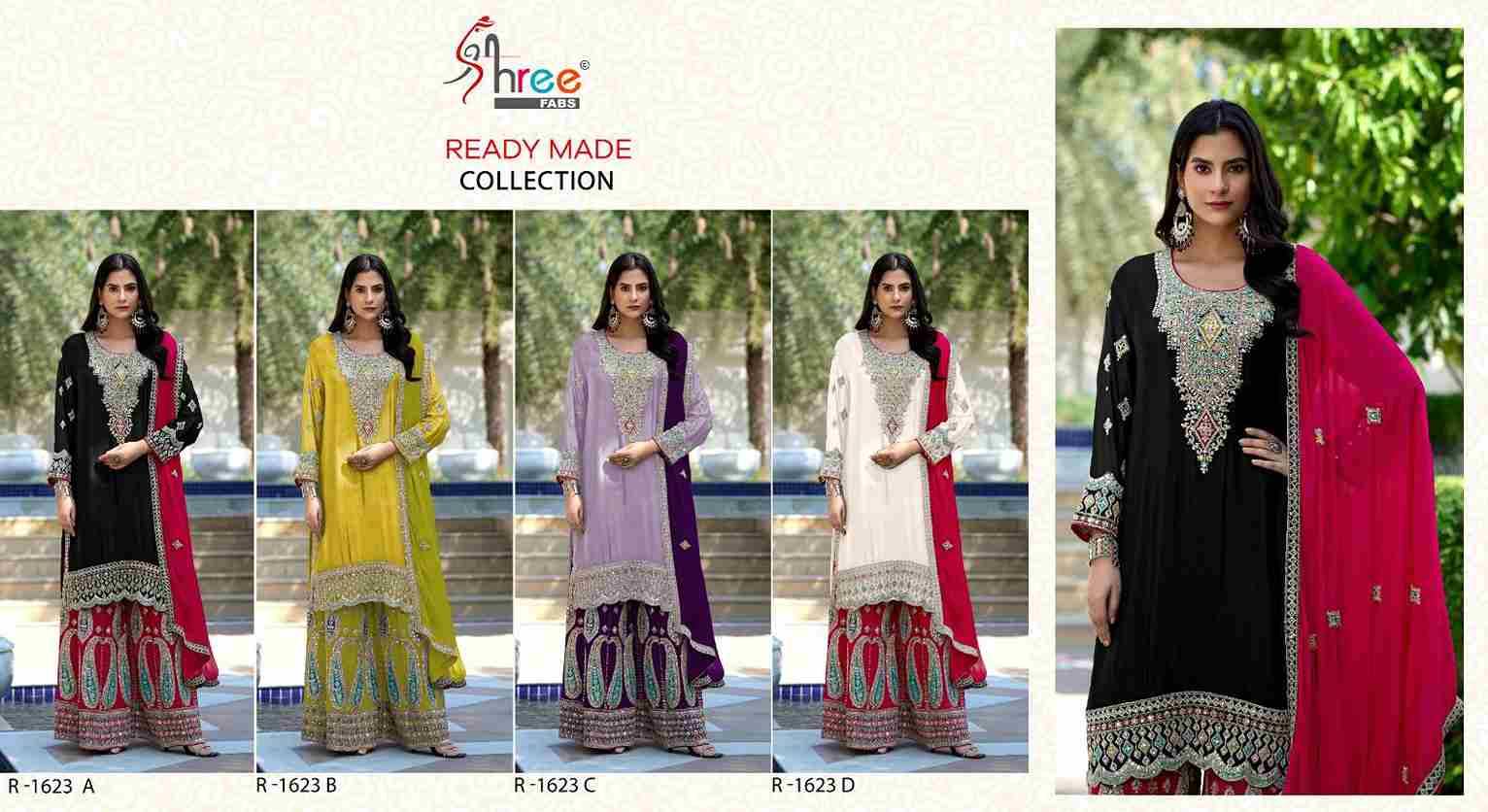 Shree Fabs Hit Design R-1623 Colours By Shree Fabs R-1623-A To R-1623-D Series Beautiful Pakistani Suits Stylish Fancy Colorful Party Wear & Occasional Wear Chinnon Embroidered Dresses At Wholesale Price