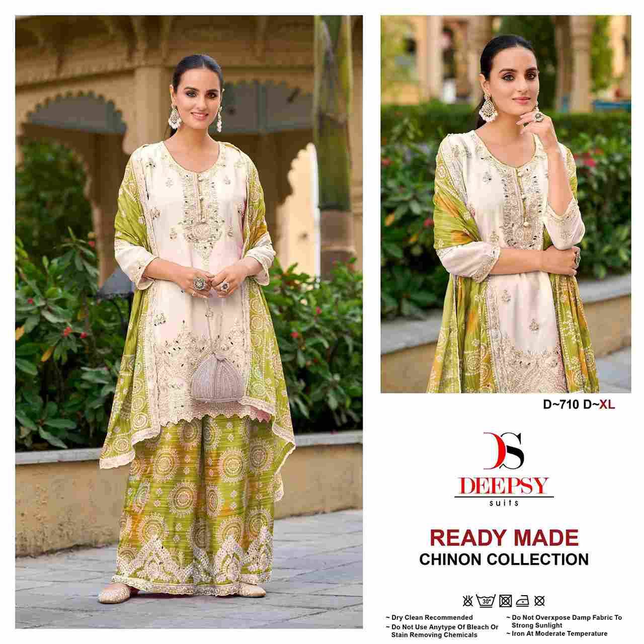 Deepsy Hit Design 710 Colours By Deepsy Suits 710-A To 710-D Series Designer Pakistani Suits Collection Beautiful Stylish Fancy Colorful Party Wear & Occasional Wear Pure Chinnon Dresses At Wholesale Price