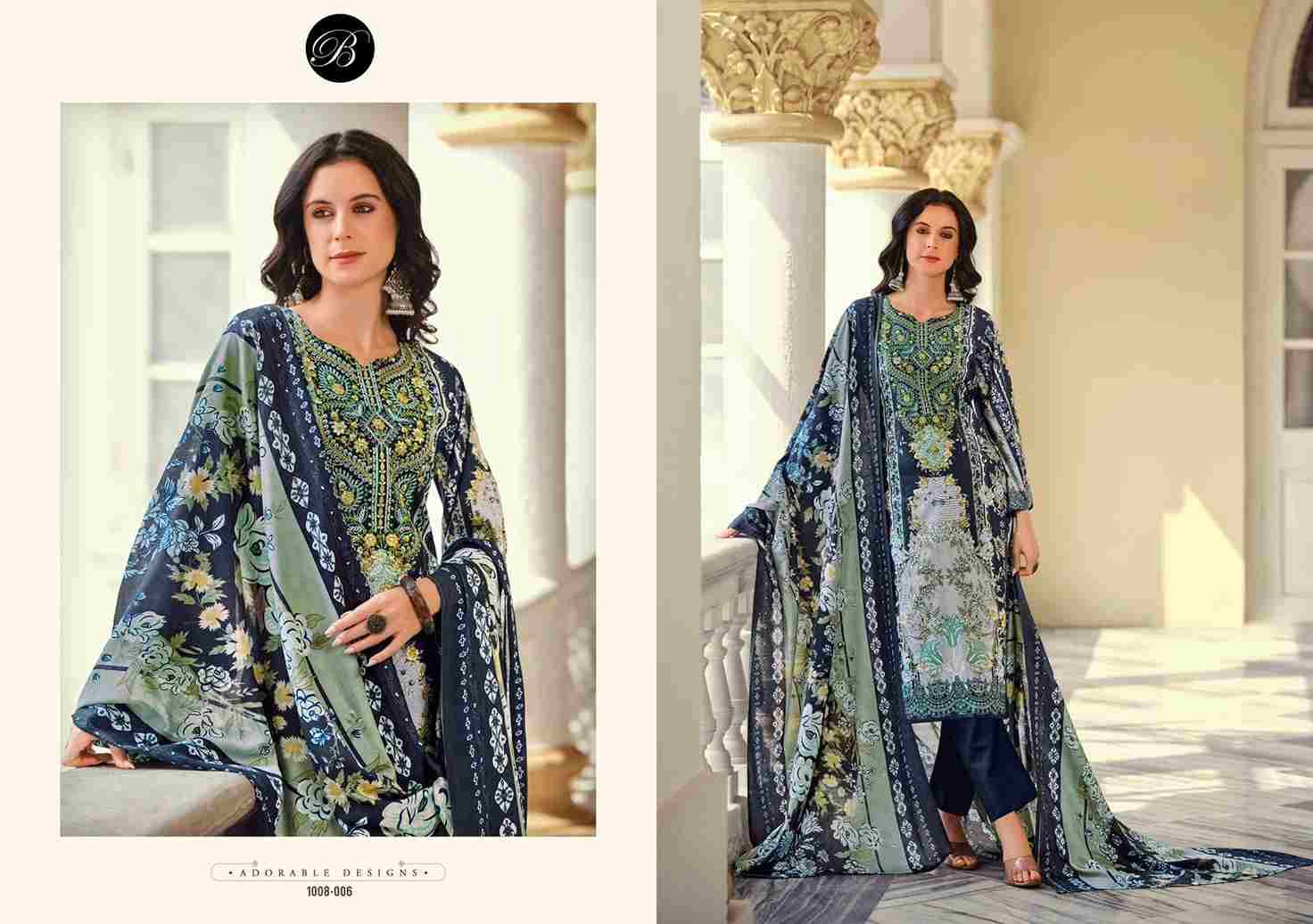 Naira Vol-84 By Belliza 1008-001 To 1008-008 Series Beautiful Festive Suits Stylish Fancy Colorful Casual Wear & Ethnic Wear Pure Cotton Print Dresses At Wholesale Price