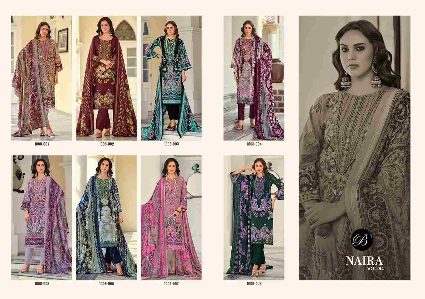 Naira Vol-84 By Belliza 1008-001 To 1008-008 Series Beautiful Festive Suits Stylish Fancy Colorful Casual Wear & Ethnic Wear Pure Cotton Print Dresses At Wholesale Price