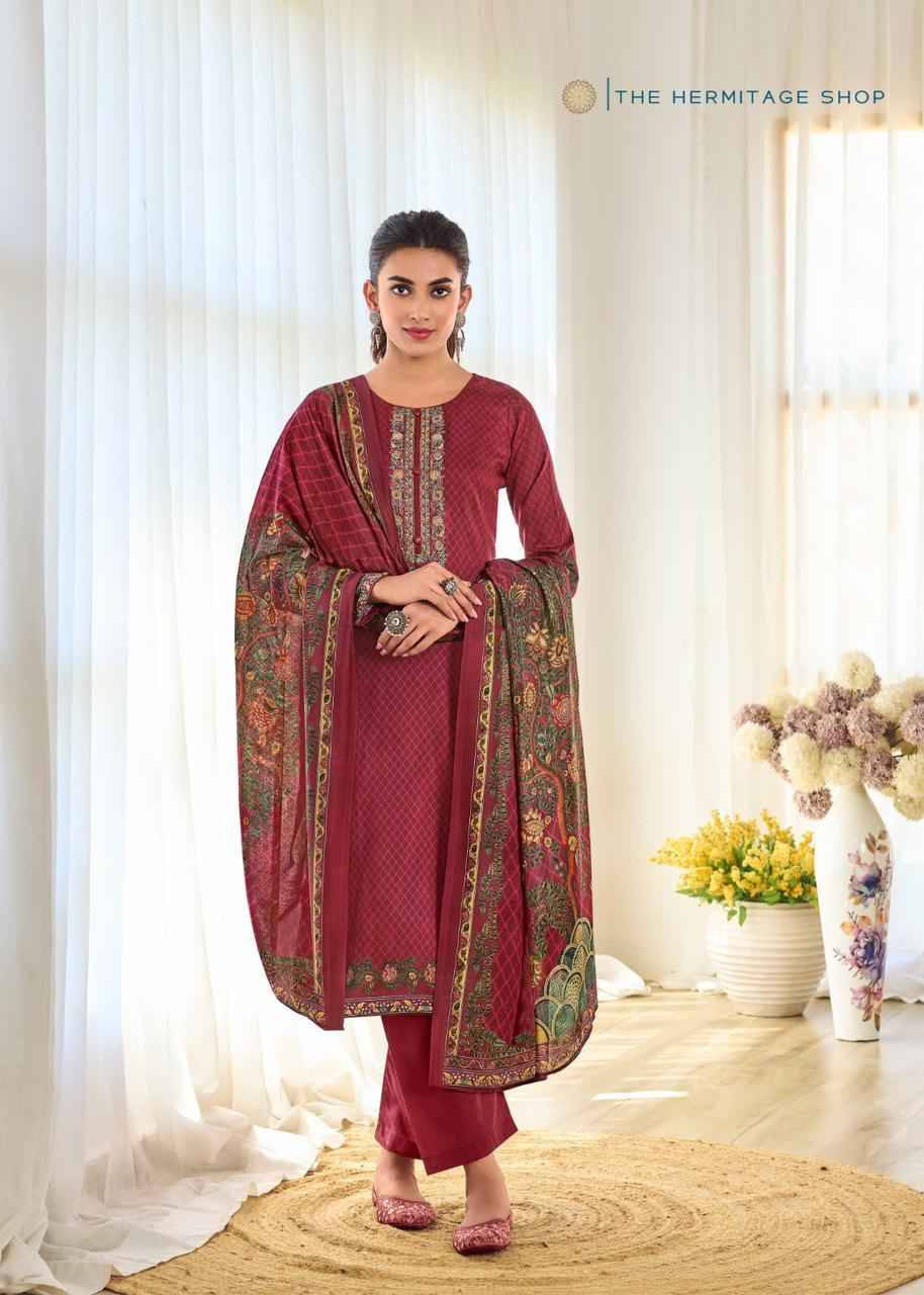 Mughal By The Hermitage Shop 4001 To 4004 Series Wholesale Designer Festive Suits Collection Beautiful Stylish Fancy Colorful Party Wear & Occasional Wear Pure Jam Satin Print Dresses At Wholesale Price