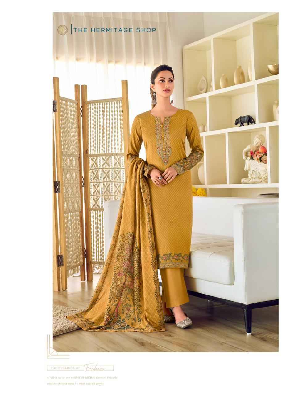 Mughal By The Hermitage Shop 4001 To 4004 Series Wholesale Designer Festive Suits Collection Beautiful Stylish Fancy Colorful Party Wear & Occasional Wear Pure Jam Satin Print Dresses At Wholesale Price