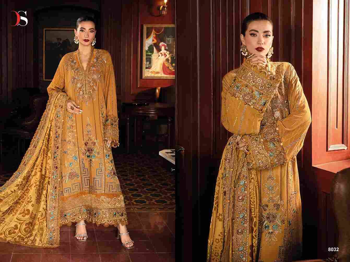 Maria.B.Luxe By Deepsy Suits 8031 To 8034 Series Pakistani Stylish Beautiful Colourful Printed & Embroidered Party Wear & Occasional Wear Pure Cotton Dresses At Wholesale Price