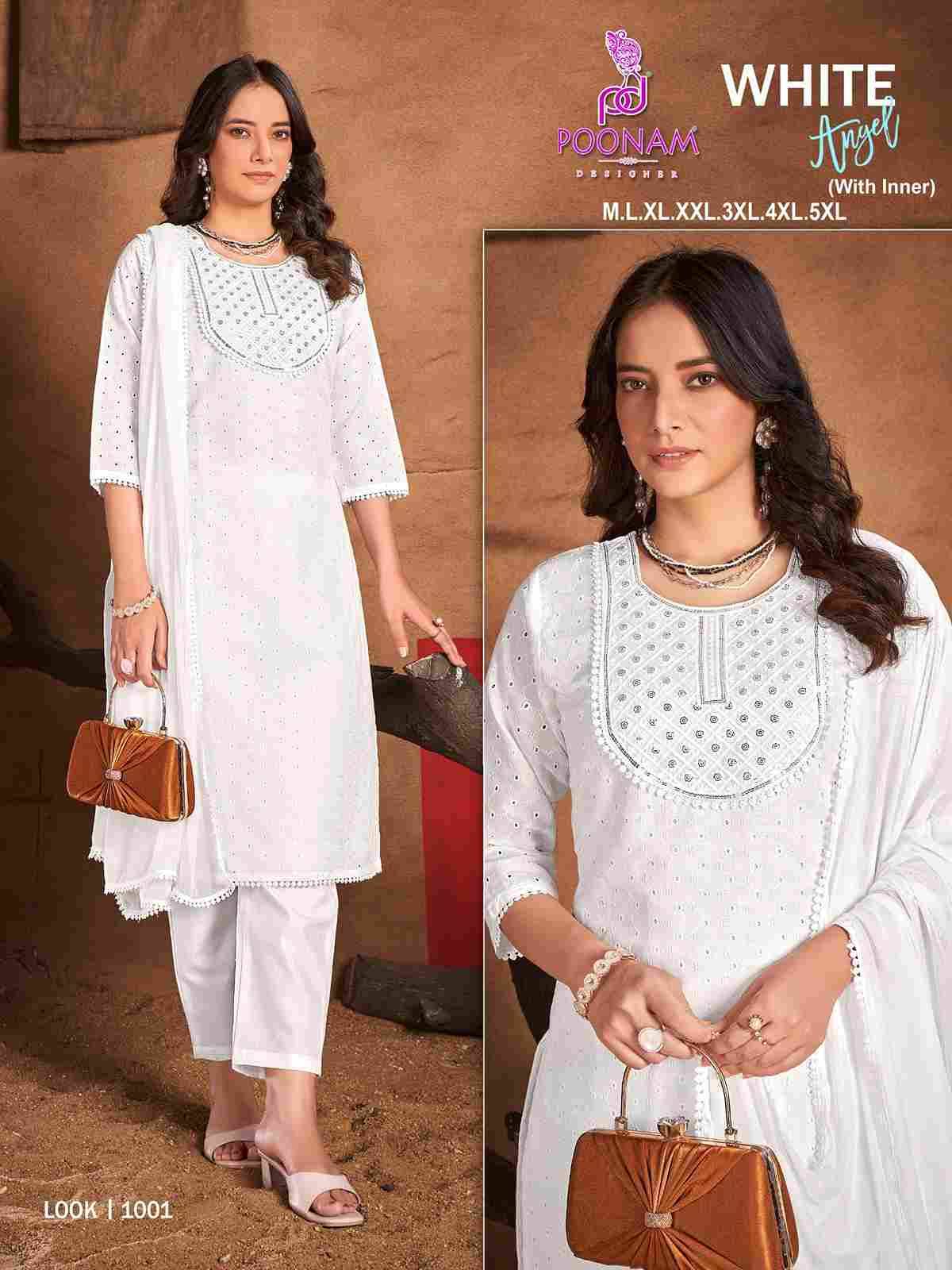 White Angel By Poonam Designer 1001 To 1006 Series Designer Stylish Fancy Colorful Beautiful Party Wear & Ethnic Wear Collection Cotton With Work Dresses At Wholesale Price