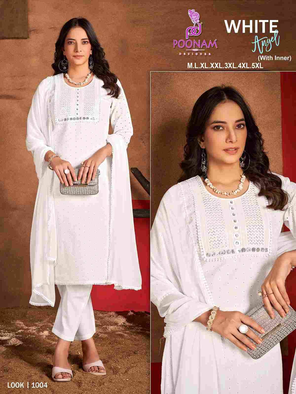 White Angel By Poonam Designer 1001 To 1006 Series Designer Stylish Fancy Colorful Beautiful Party Wear & Ethnic Wear Collection Cotton With Work Dresses At Wholesale Price