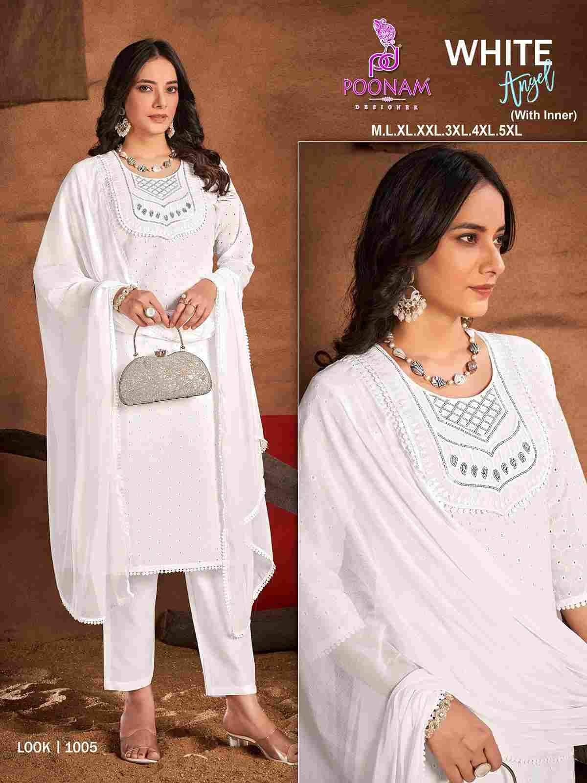 White Angel By Poonam Designer 1001 To 1006 Series Designer Stylish Fancy Colorful Beautiful Party Wear & Ethnic Wear Collection Cotton With Work Dresses At Wholesale Price