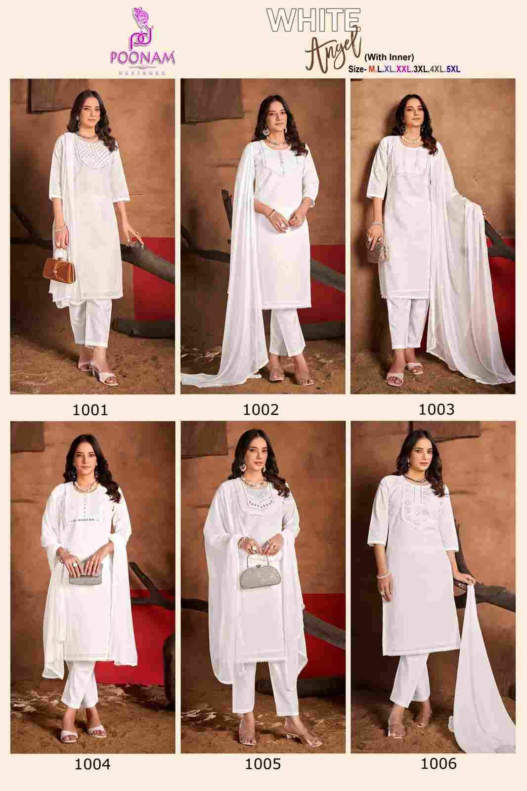 White Angel By Poonam Designer 1001 To 1006 Series Designer Stylish Fancy Colorful Beautiful Party Wear & Ethnic Wear Collection Cotton With Work Dresses At Wholesale Price