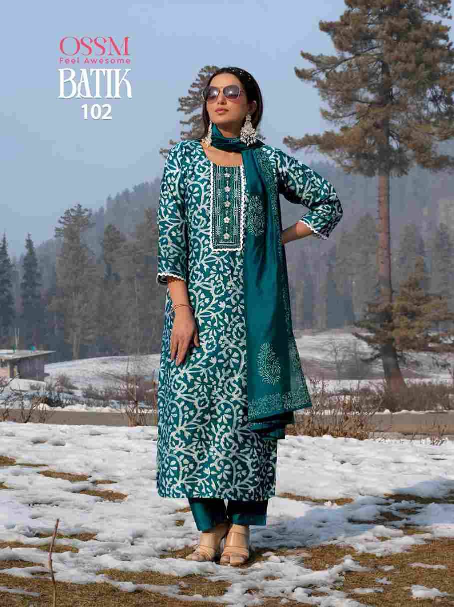 Batik Vol-4 By Ossm 101 To 106 Series Beautiful Stylish Festive Suits Fancy Colorful Casual Wear & Ethnic Wear & Ready To Wear Pure Chanderi Dresses At Wholesale Price