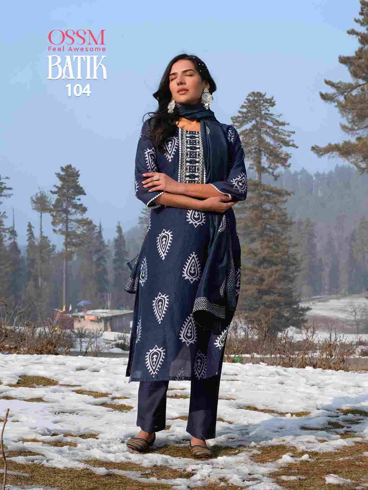 Batik Vol-4 By Ossm 101 To 106 Series Beautiful Stylish Festive Suits Fancy Colorful Casual Wear & Ethnic Wear & Ready To Wear Pure Chanderi Dresses At Wholesale Price