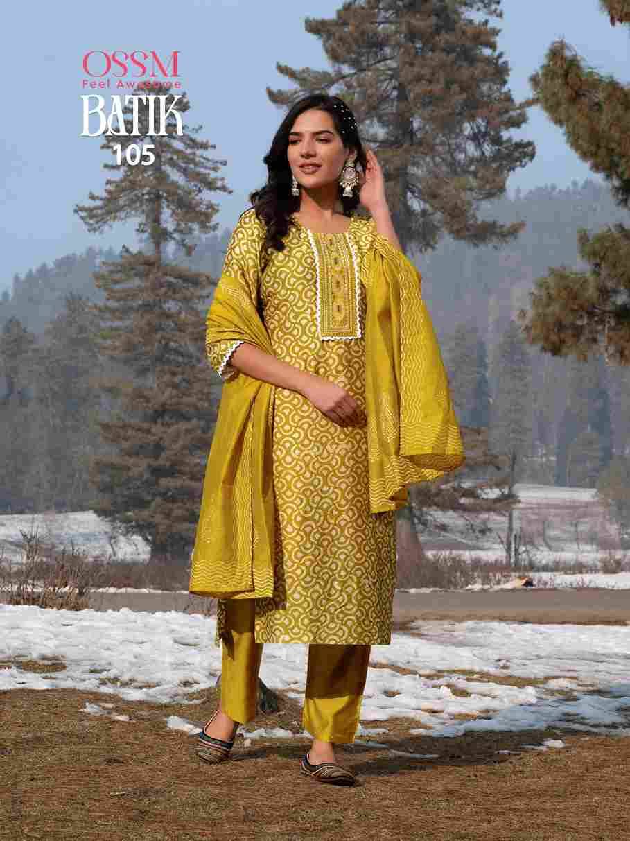 Batik Vol-4 By Ossm 101 To 106 Series Beautiful Stylish Festive Suits Fancy Colorful Casual Wear & Ethnic Wear & Ready To Wear Pure Chanderi Dresses At Wholesale Price