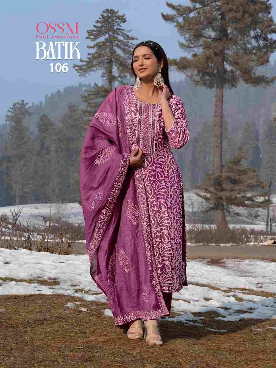 Batik Vol-4 By Ossm 101 To 106 Series Beautiful Stylish Festive Suits Fancy Colorful Casual Wear & Ethnic Wear & Ready To Wear Pure Chanderi Dresses At Wholesale Price