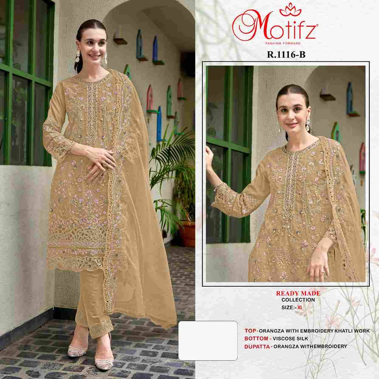 Motifz Hit Design 1116 Colours By Motifz 1116-A To 1116-D Series Beautiful Pakistani Suits Colorful Stylish Fancy Casual Wear & Ethnic Wear Organza Dresses At Wholesale Price