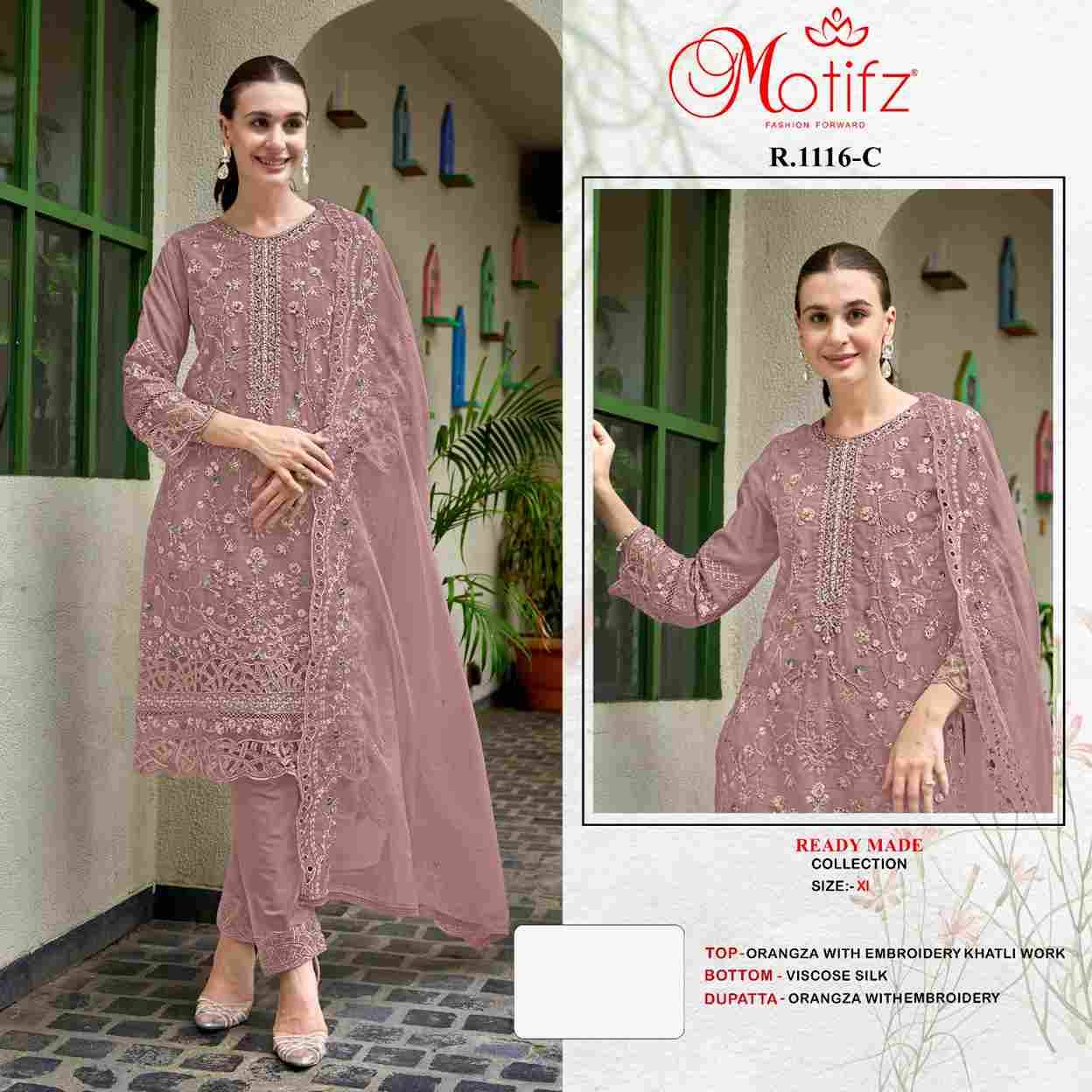 Motifz Hit Design 1116 Colours By Motifz 1116-A To 1116-D Series Beautiful Pakistani Suits Colorful Stylish Fancy Casual Wear & Ethnic Wear Organza Dresses At Wholesale Price