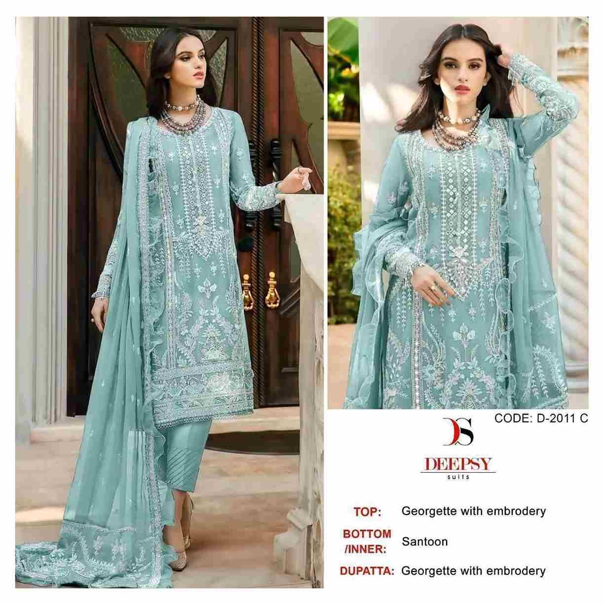 Deepsy Hit Design 2011 Colours By Deepsy Suits 2011-A To 2011-D Series Beautiful Pakistani Suits Colorful Stylish Fancy Casual Wear & Ethnic Wear Georgette Embroidered Dresses At Wholesale Price