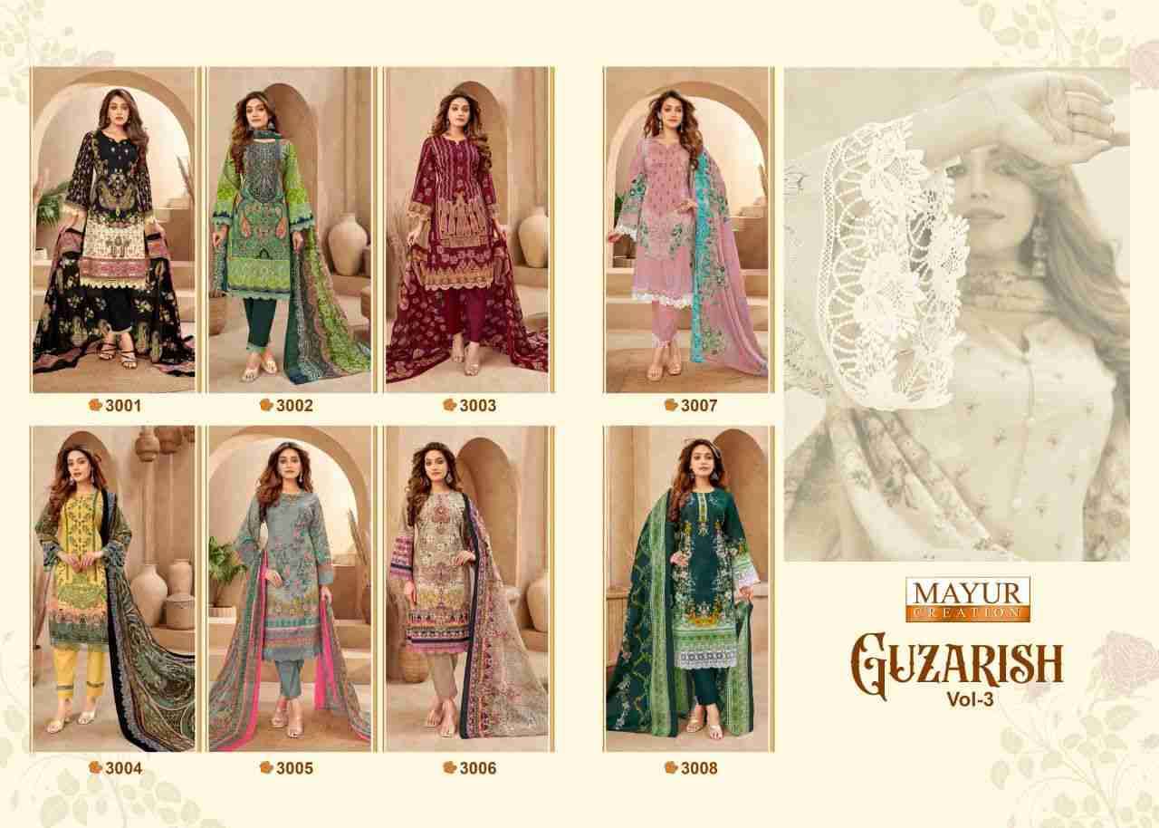 Guzarish Vol-3 By Mayur Creation 3001 To 3008 Series Beautiful Festive Suits Stylish Fancy Colorful Casual Wear & Ethnic Wear Pure Cotton Print Dresses At Wholesale Price