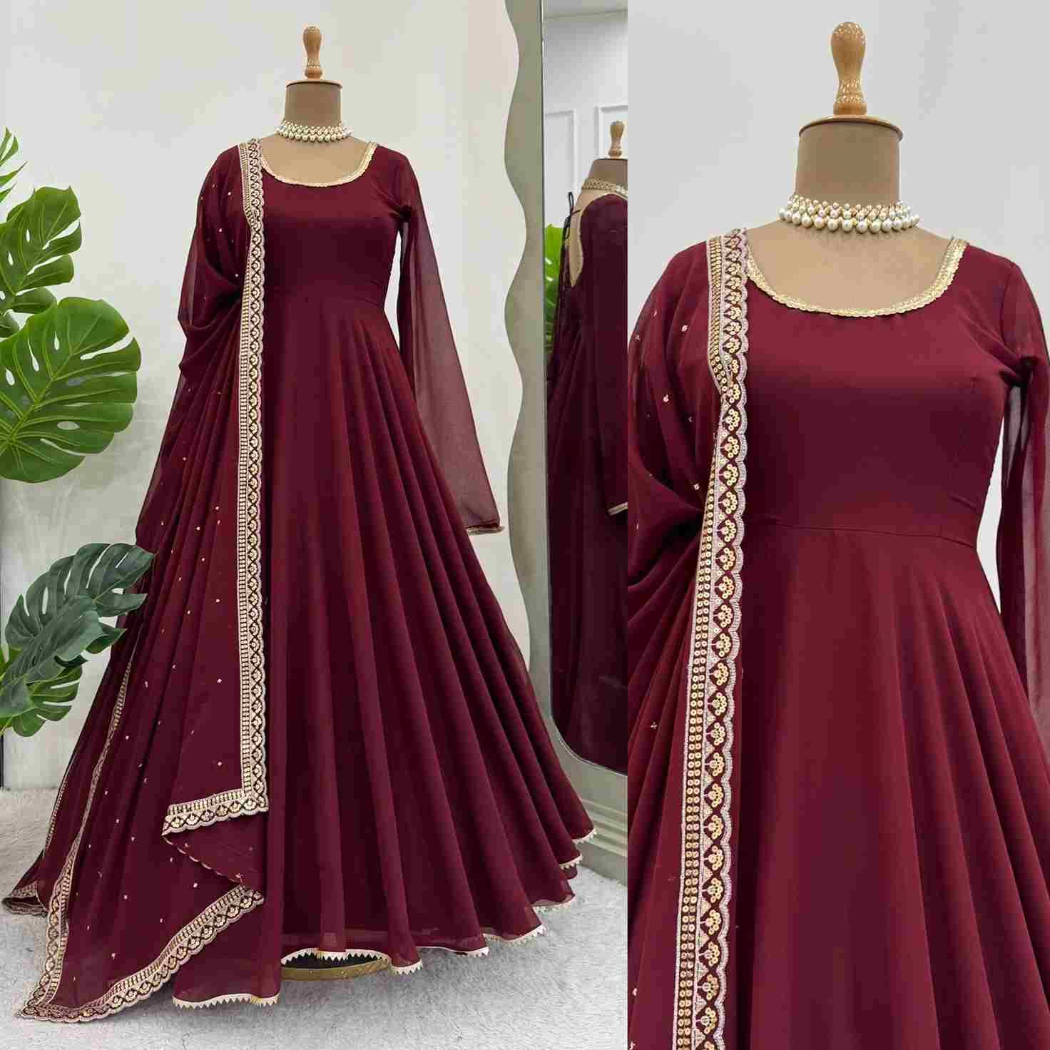 R-5807 By Fashid Wholesale Suits Collection Beautiful Stylish Fancy Colorful Party Wear & Occasional Wear Faux Georgette Embroidered Dresses At Wholesale Price