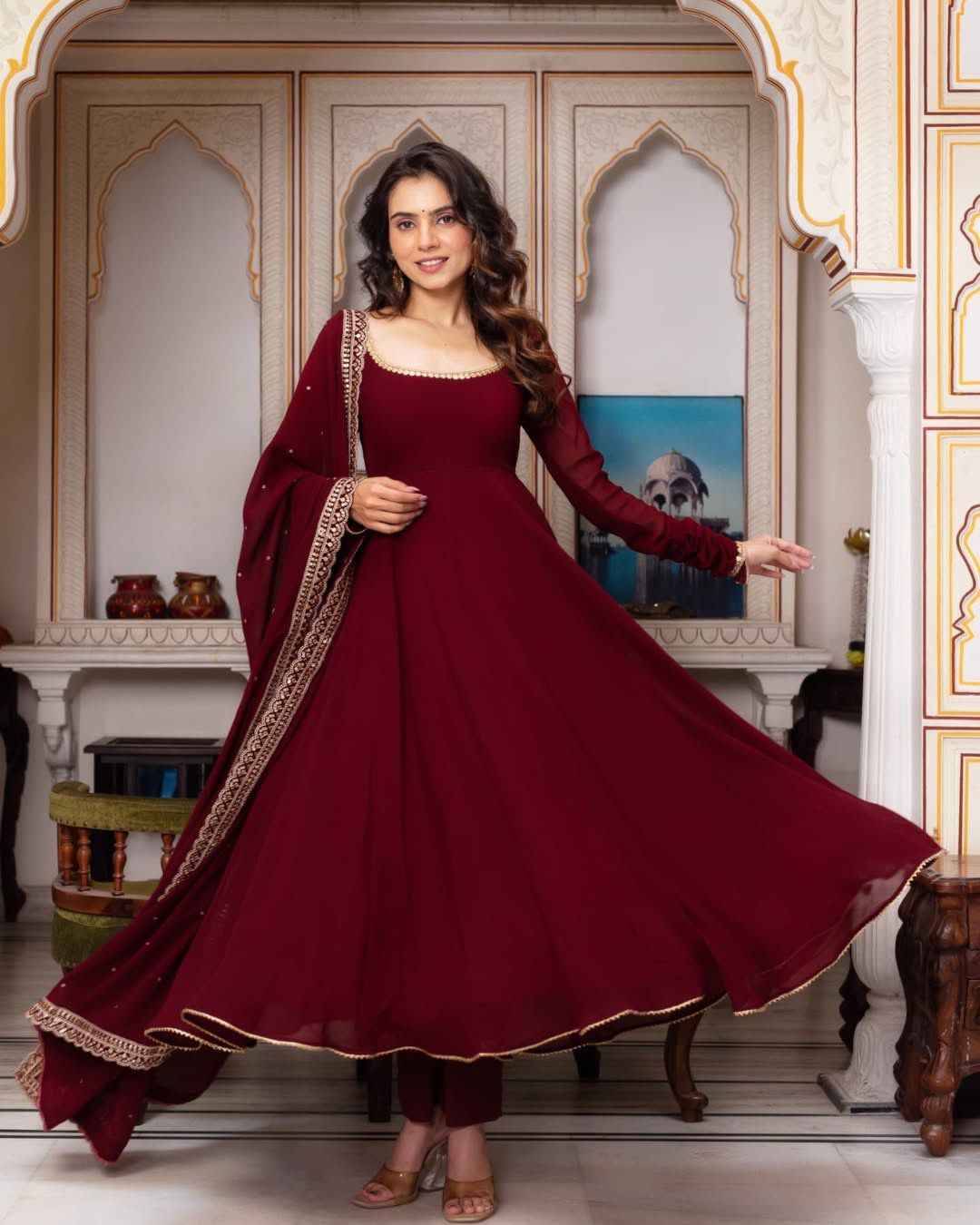 R-5807 By Fashid Wholesale Suits Collection Beautiful Stylish Fancy Colorful Party Wear & Occasional Wear Faux Georgette Embroidered Dresses At Wholesale Price