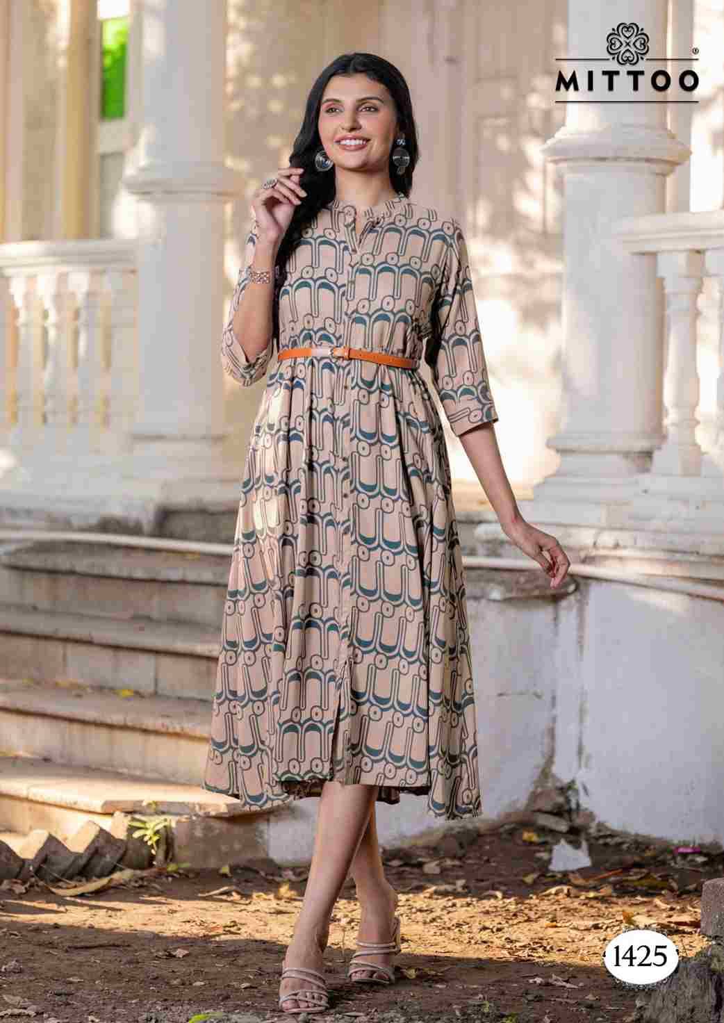 Belt Vol-18 By Mittoo 1425 To 1430 Series Designer Stylish Fancy Colorful Beautiful Party Wear & Ethnic Wear Collection Rayon Print Kurtis At Wholesale Price