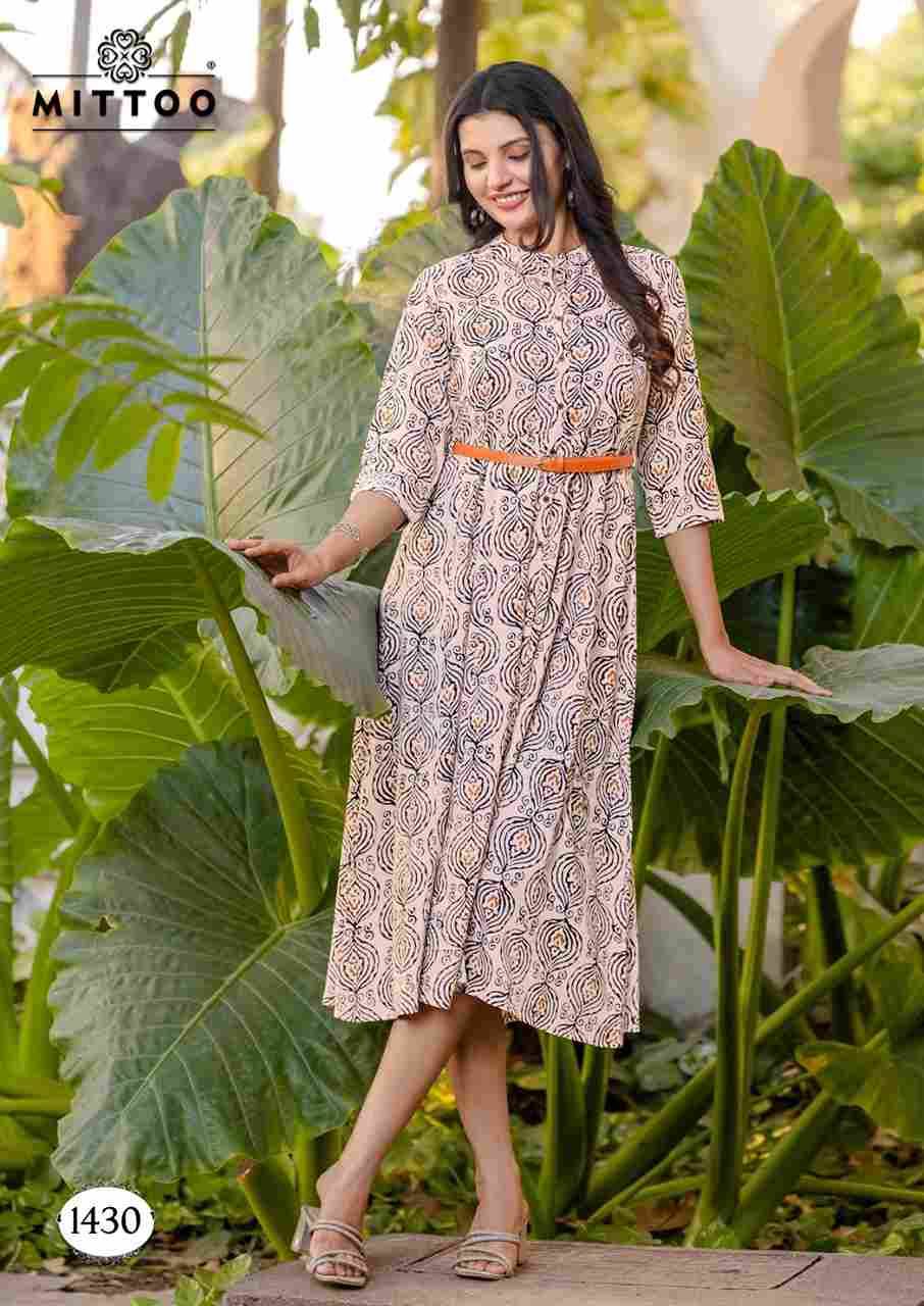 Belt Vol-18 By Mittoo 1425 To 1430 Series Designer Stylish Fancy Colorful Beautiful Party Wear & Ethnic Wear Collection Rayon Print Kurtis At Wholesale Price