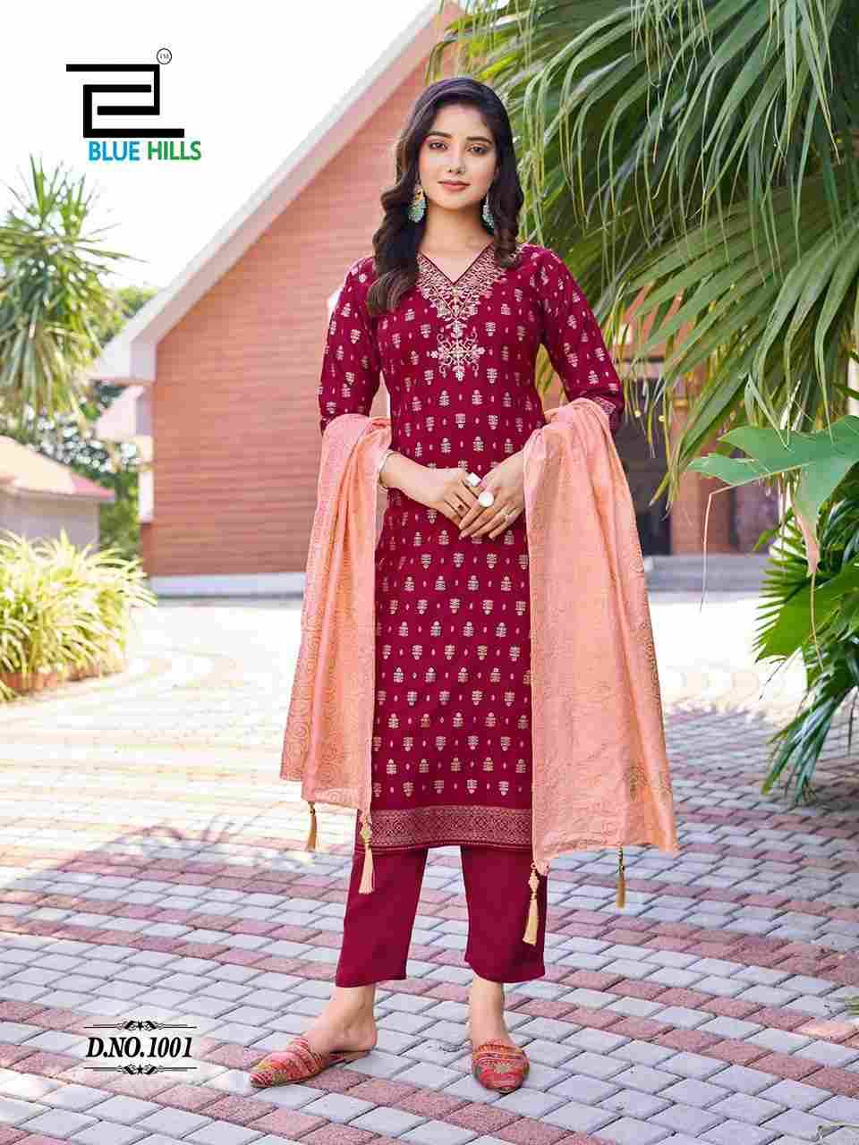 Lakshmi By Blue Hills 1001 To 1008 Series Beautiful Stylish Festive Suits Fancy Colorful Casual Wear & Ethnic Wear & Ready To Wear Rayon Foil Dresses At Wholesale Price