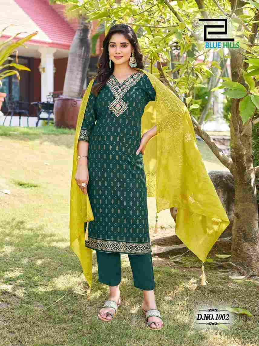 Lakshmi By Blue Hills 1001 To 1008 Series Beautiful Stylish Festive Suits Fancy Colorful Casual Wear & Ethnic Wear & Ready To Wear Rayon Foil Dresses At Wholesale Price