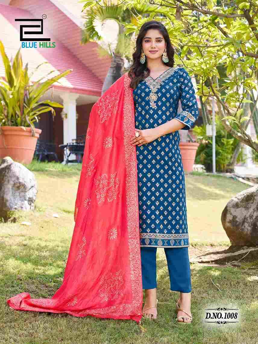 Lakshmi By Blue Hills 1001 To 1008 Series Beautiful Stylish Festive Suits Fancy Colorful Casual Wear & Ethnic Wear & Ready To Wear Rayon Foil Dresses At Wholesale Price