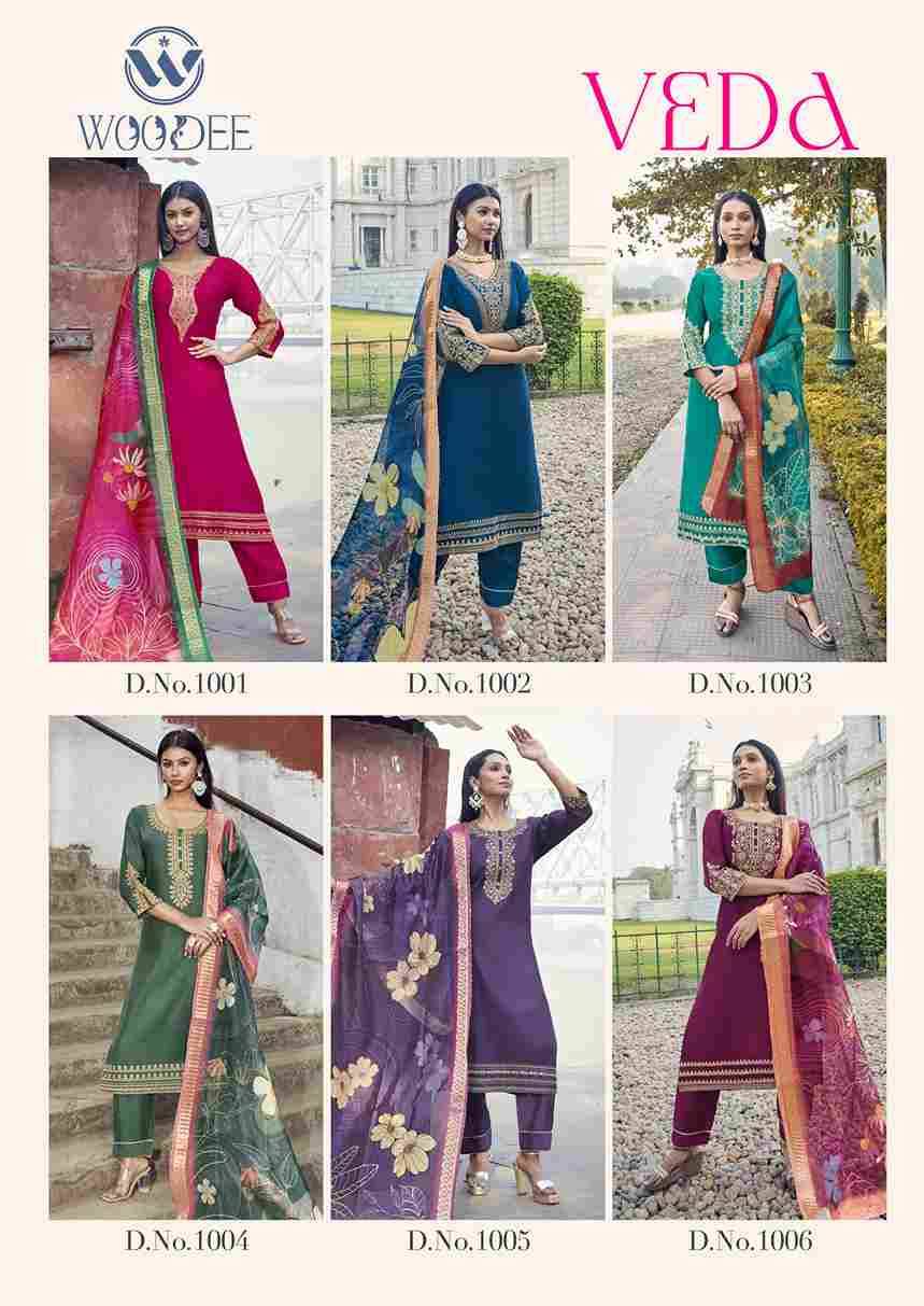 Veda By Woodee 1001 To 1006 Series Beautiful Stylish Festive Suits Fancy Colorful Casual Wear & Ethnic Wear & Ready To Wear Pure Viscose With Work Dresses At Wholesale Price