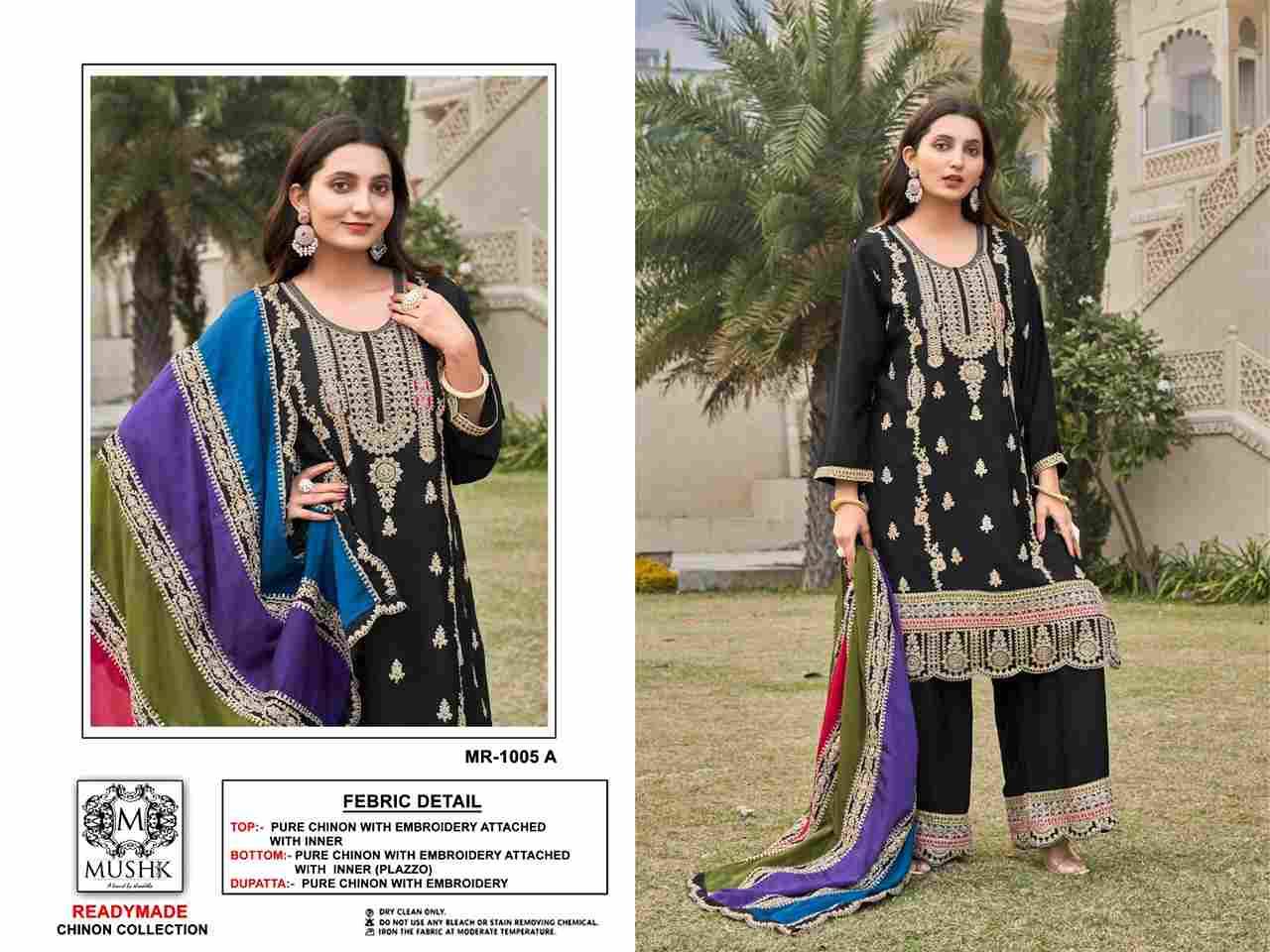 Mushq Hit Design R-1005 Colours By Mushq R-1005-A To R-1005-B Series Beautiful Winter Collection Pakistani Suits Stylish Fancy Colorful Casual Wear & Ethnic Wear Pure Chinnon Embroidery Dresses At Wholesale Price