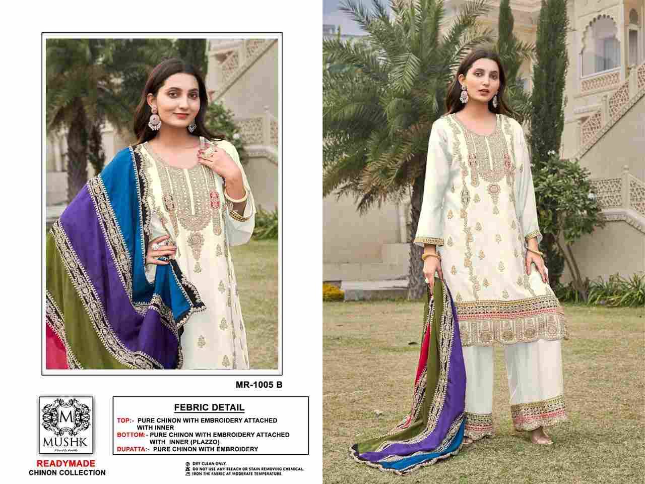 Mushq Hit Design R-1005 Colours By Mushq R-1005-A To R-1005-B Series Beautiful Winter Collection Pakistani Suits Stylish Fancy Colorful Casual Wear & Ethnic Wear Pure Chinnon Embroidery Dresses At Wholesale Price