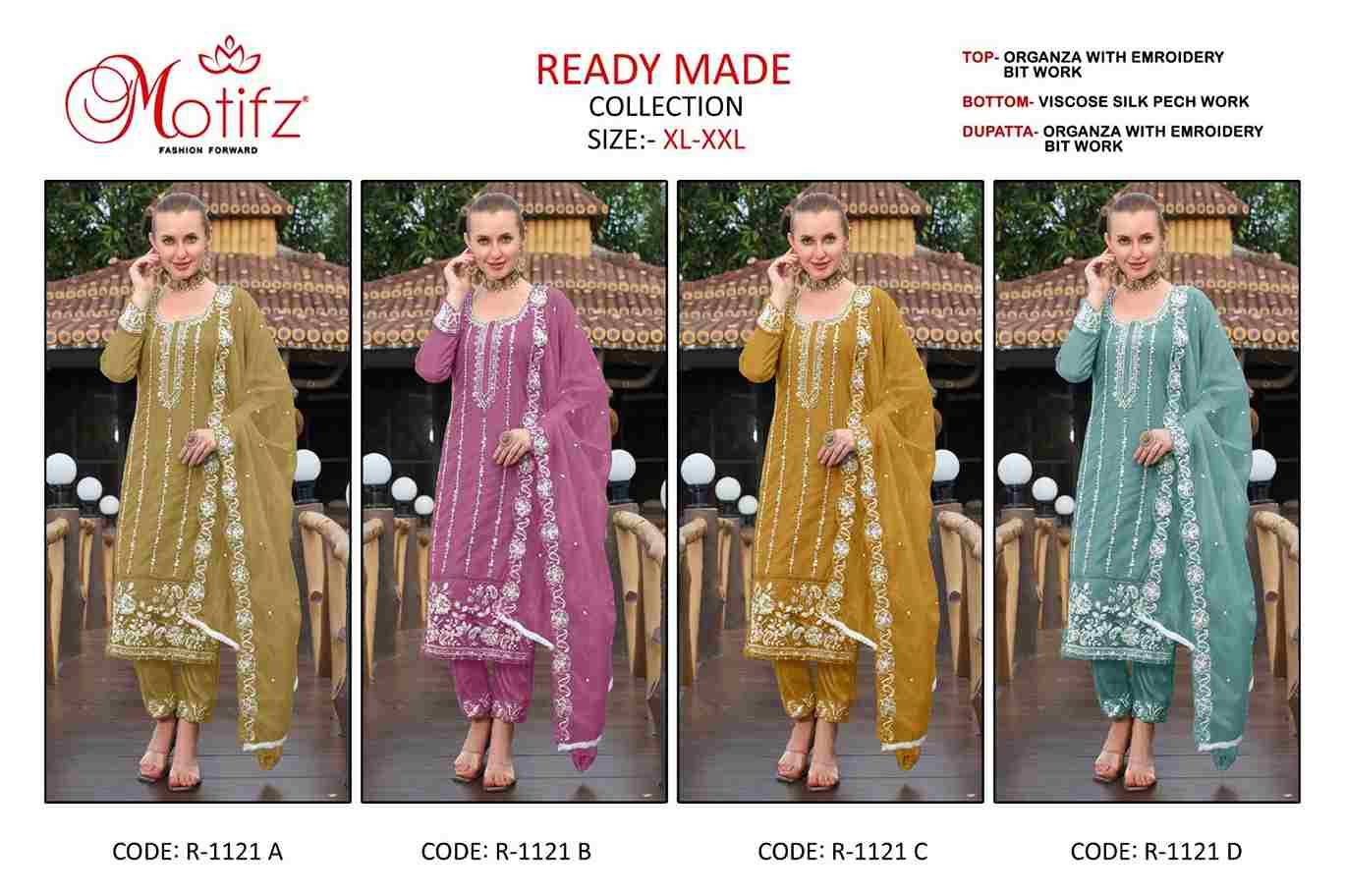 Motifz Hit Design 1121 Colours By Motifz 1121-A To 1121-D Series Beautiful Pakistani Suits Colorful Stylish Fancy Casual Wear & Ethnic Wear Organza Dresses At Wholesale Price