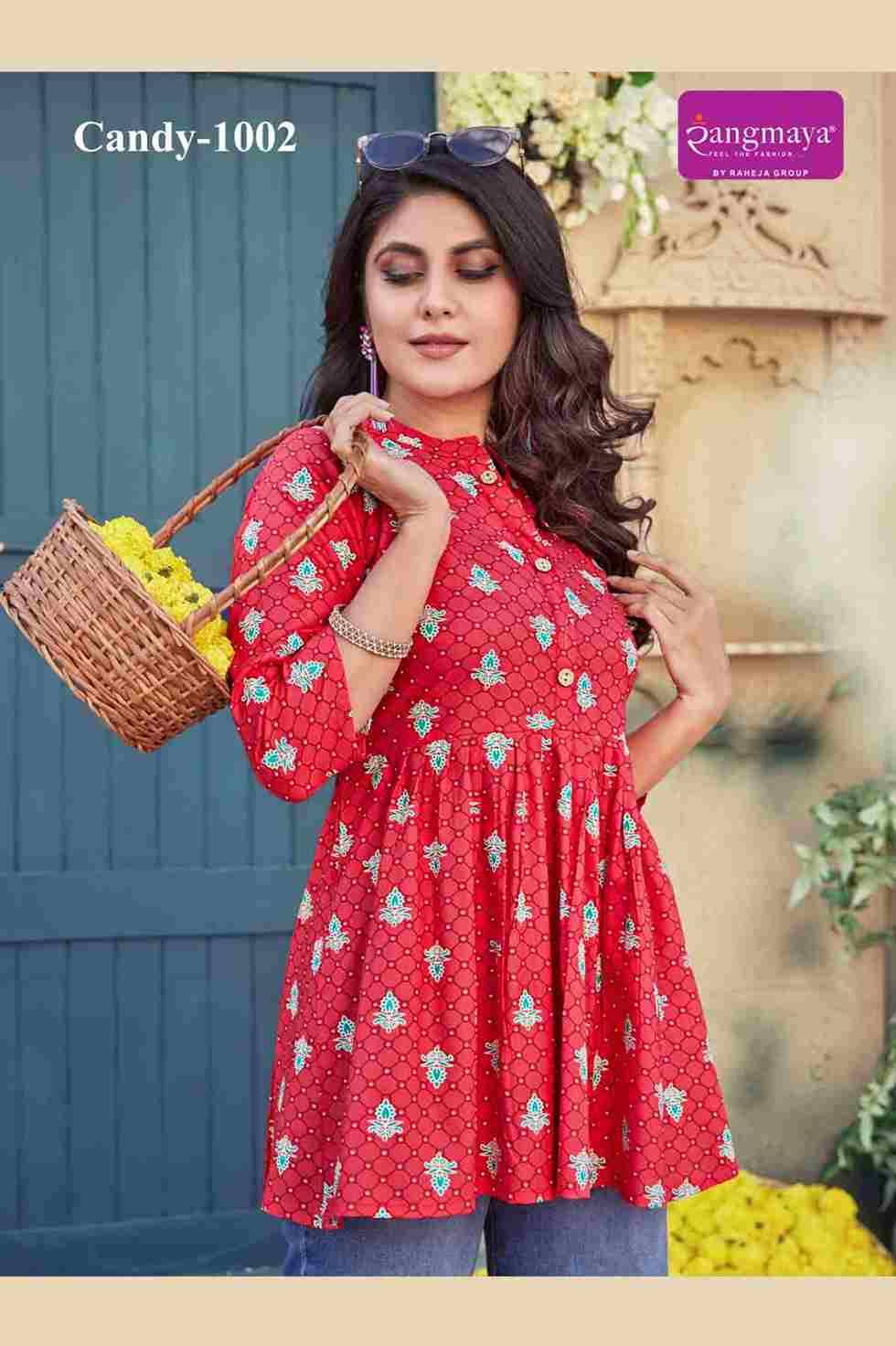 Candy Vol-10 By Rangmaya 1001 To 1008 Series Designer Stylish Fancy Colorful Beautiful Party Wear & Ethnic Wear Collection Rayon Print Tops At Wholesale Price