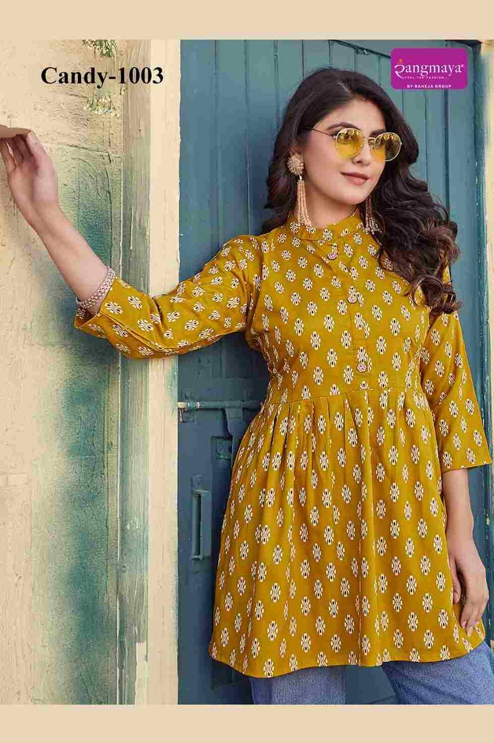 Candy Vol-10 By Rangmaya 1001 To 1008 Series Designer Stylish Fancy Colorful Beautiful Party Wear & Ethnic Wear Collection Rayon Print Tops At Wholesale Price