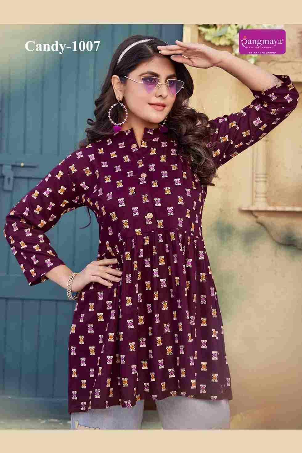 Candy Vol-10 By Rangmaya 1001 To 1008 Series Designer Stylish Fancy Colorful Beautiful Party Wear & Ethnic Wear Collection Rayon Print Tops At Wholesale Price