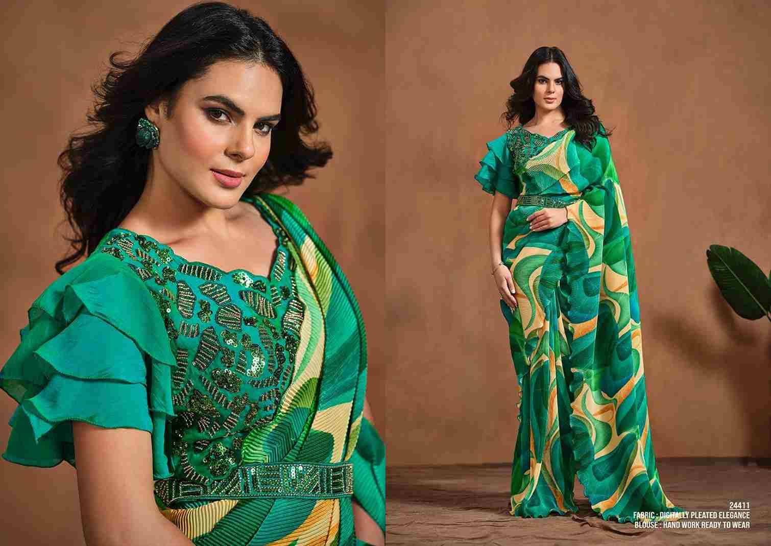 Adah By Mohmanthan Indian Traditional Wear Collection Beautiful Stylish Fancy Colorful Party Wear & Occasional Wear Pure Satin Silk/Crepe Silk Sarees At Wholesale Price