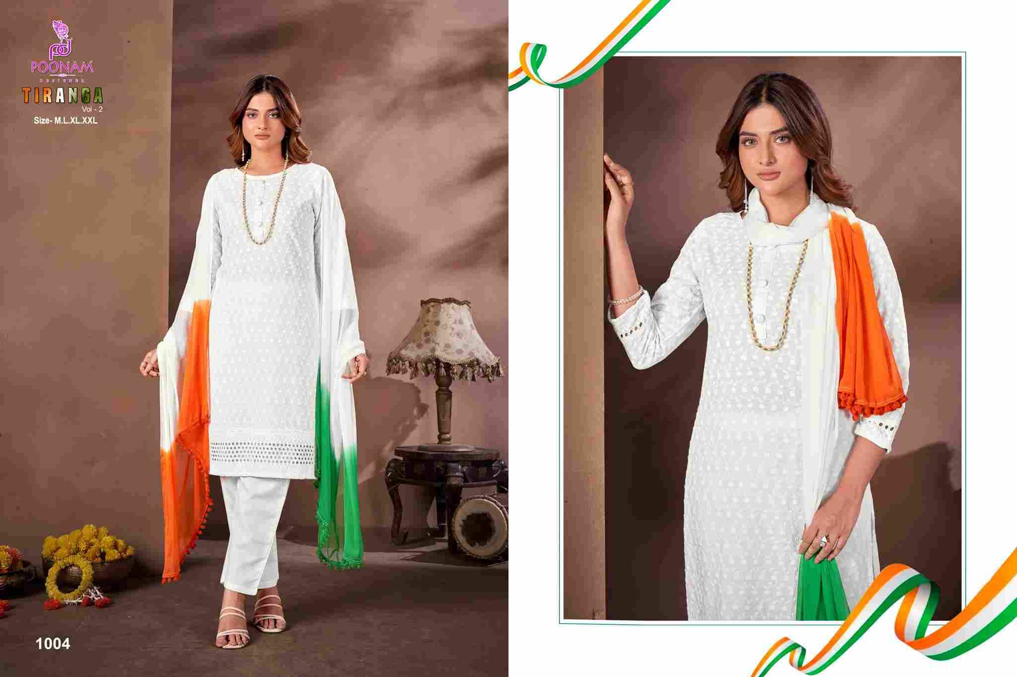 Tiranga Vol-2 By Poonam Designer 1001 To 1008 Series Suits Beautiful Fancy Colorful Stylish Party Wear & Occasional Wear Pure Rayon Dresses At Wholesale Price