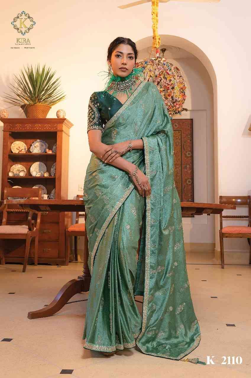 Kamya Vol-2 By Kira 2101 To 2111 Series Indian Traditional Wear Collection Beautiful Stylish Fancy Colorful Party Wear & Occasional Wear Pure Satin Silk Sarees At Wholesale Price