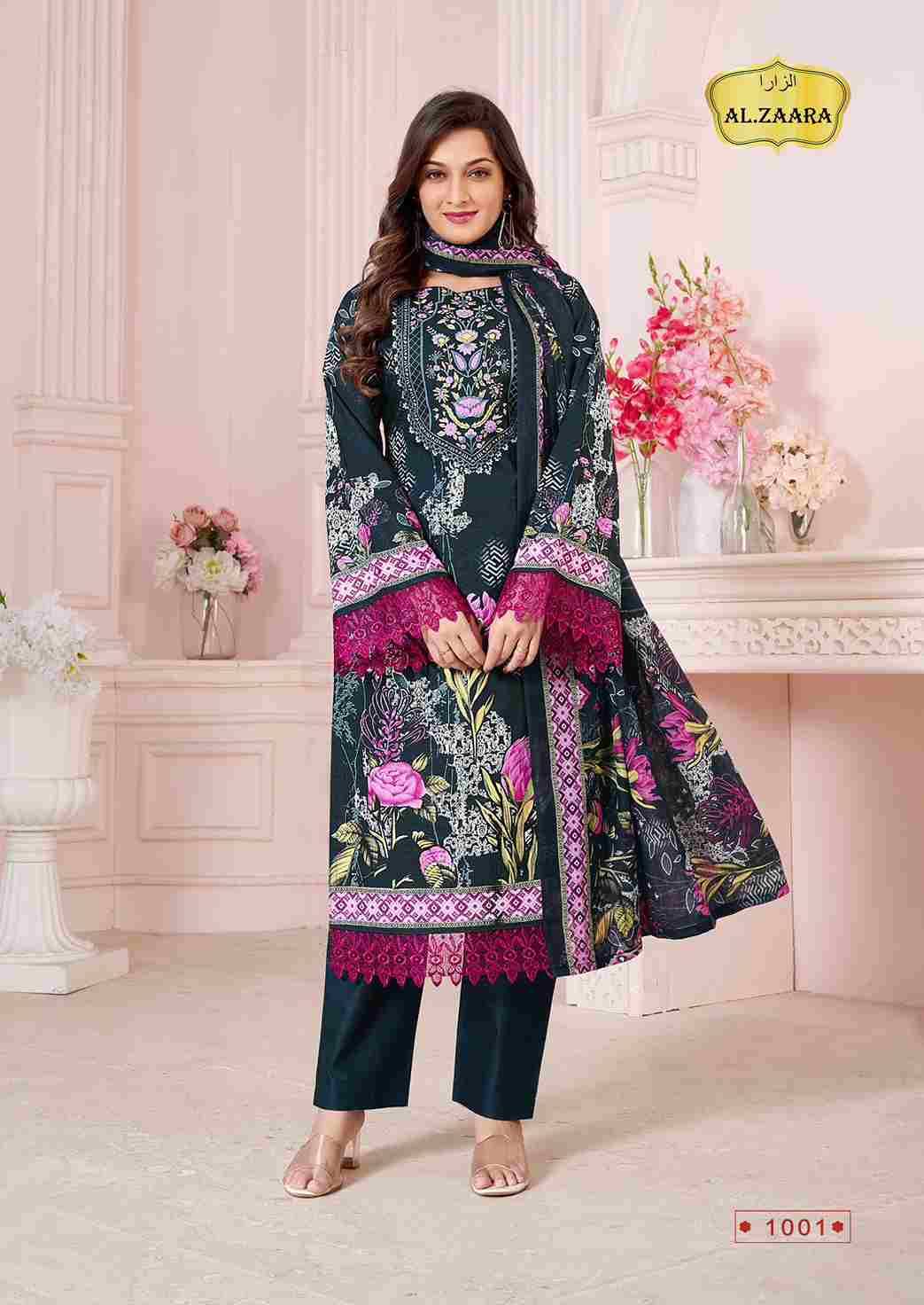 Al.Zaara Vol-1 By Fashid Whoelsale 1001 To 1006 Series Beautiful Suits Colorful Stylish Fancy Casual Wear & Ethnic Wear Heavy Cotton Dresses At Wholesale Price